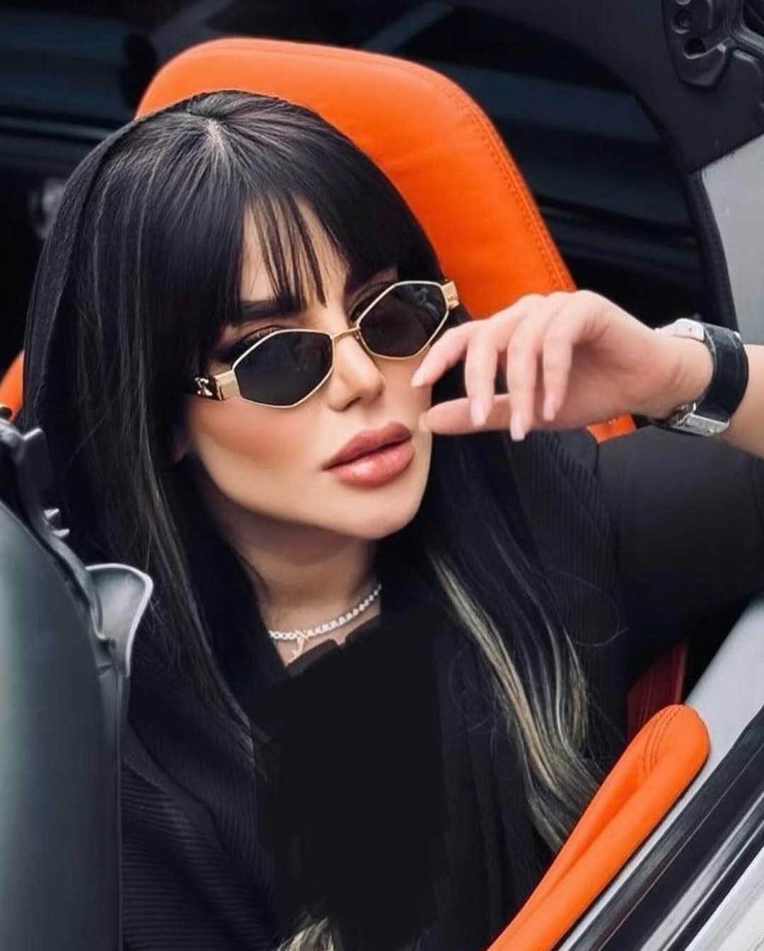 عینک آفتابی زنانه سلین CELINE مدل هندسی فلزی طلایی | لنز دودی UV400/ کد ۰۸۱